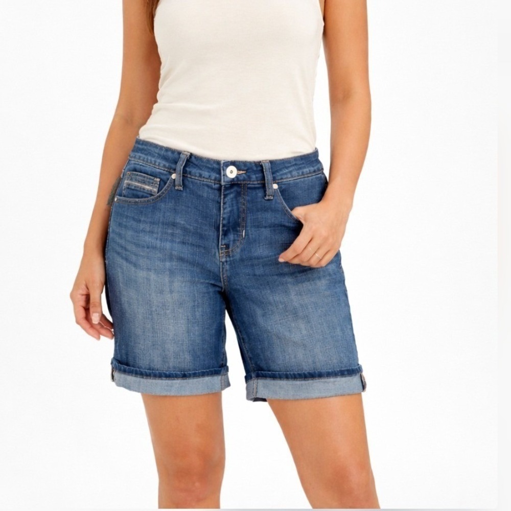 JAG Jeans Alex Boyfriend Short Mid Wash Cuffed Denim Women Size 27